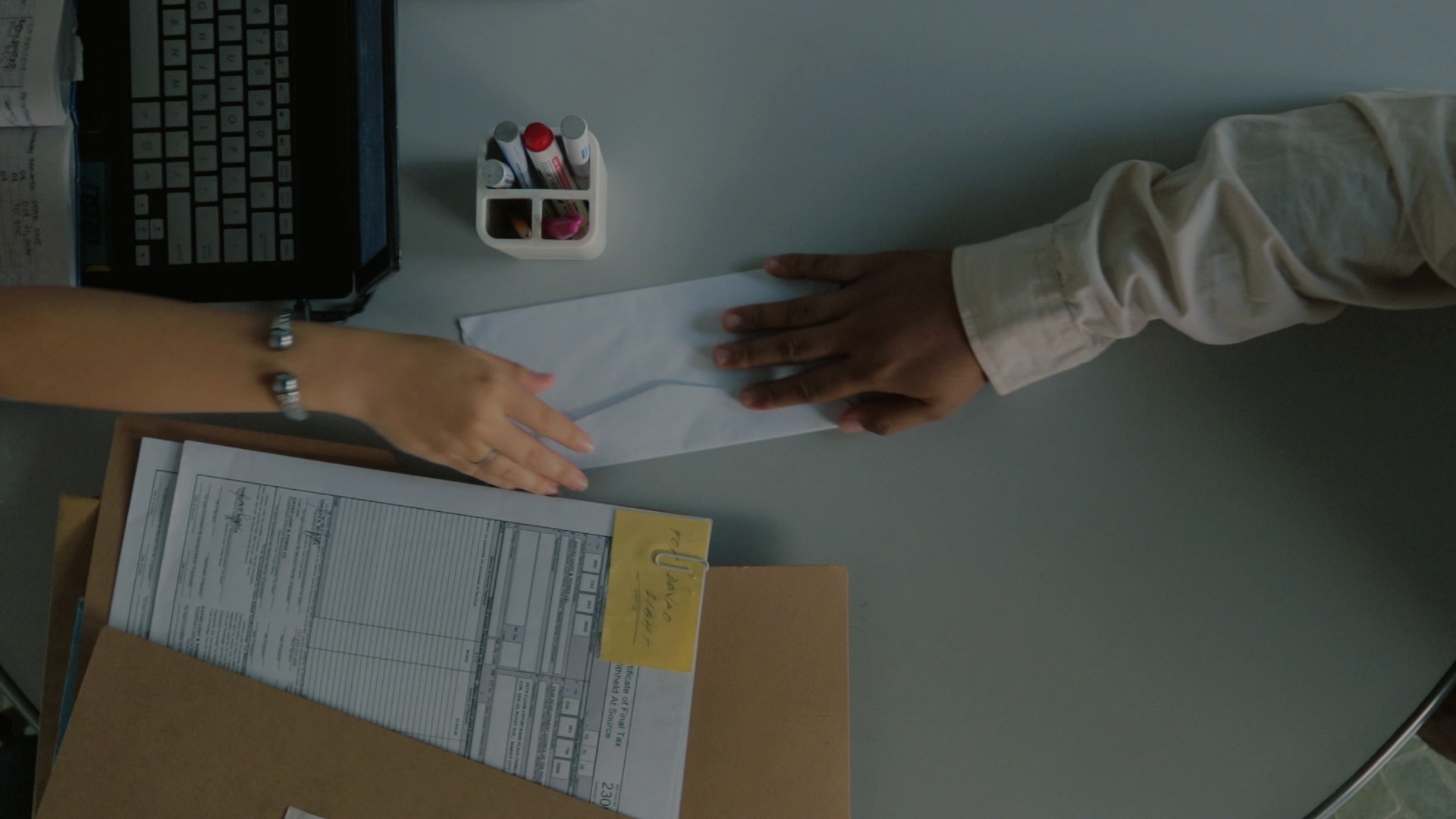 Envelop on the table